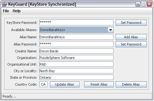 KeyGuard GUI in action.