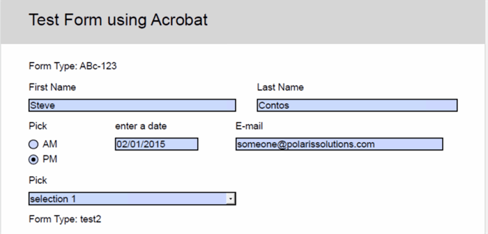 First test form