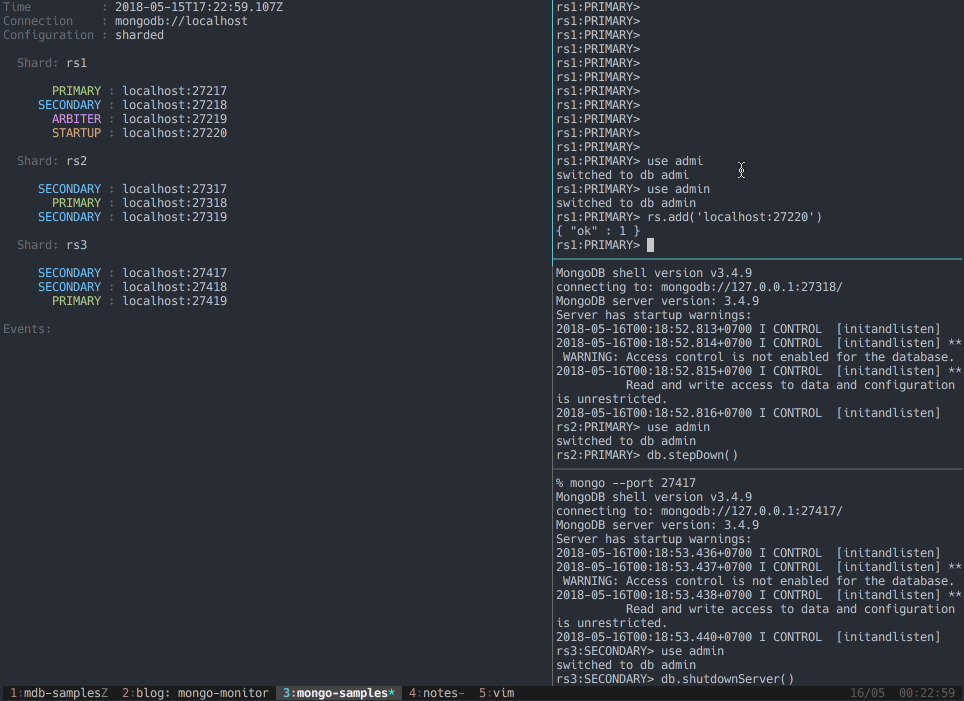 mongo-monitor - a simple CLI to monitor your MongoDB cluster