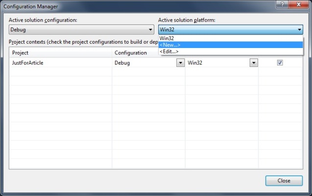 Configuration Manager Dialog