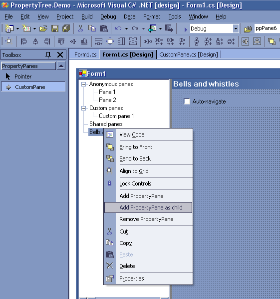 PropertyTree (inside VS.NET)