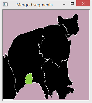 Segmentations after merging the similar regions