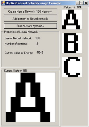Hopfield Neural Network demo project