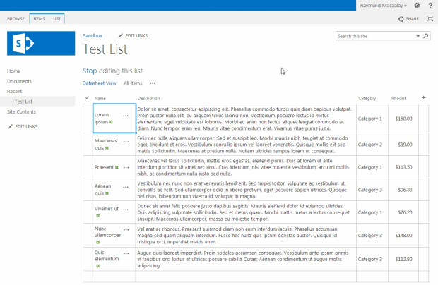 01 Test List