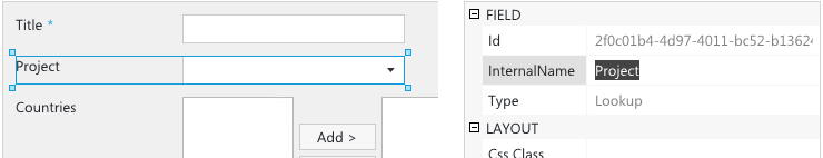 Internal name of SharePoint field