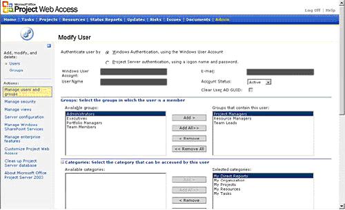 Project Web Access View