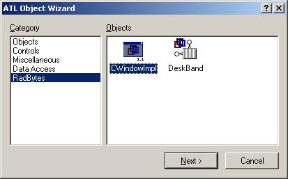 Figure 3. ATL Object Wizard.
