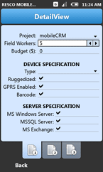 Resco MobileForms Toolkit: DetailView