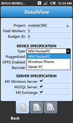 Resco MobileForms Toolkit: DetailView