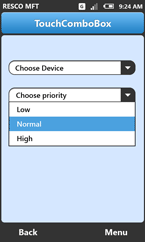 Resco MobileForms Toolkit: TouchComboBox