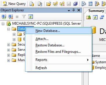 New Database - SQL 2005