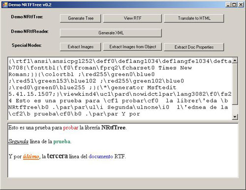 NRtfTree Demo Screenshot