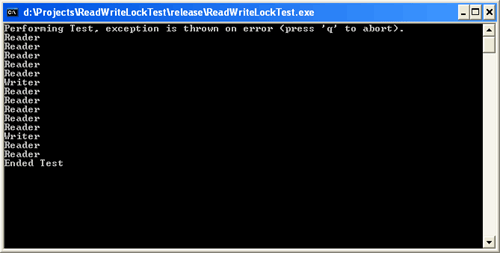 ReadWriteLock Test in action