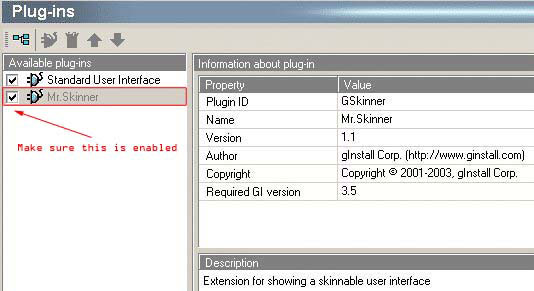 Enable the Mr Skinner plugin