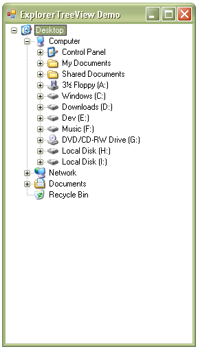ExplorerTreeView Demo