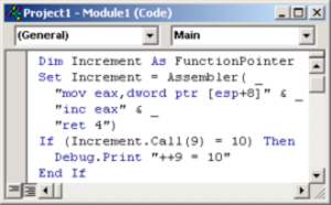 Future VB with embedded native code.