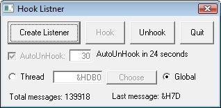 A VB6 program that creates global and thread-specific hooks