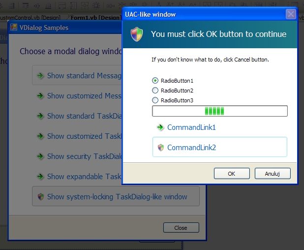 VDialog using LockSystem feature
