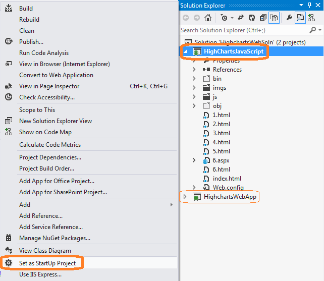 VS2012 - Solution Explorer View