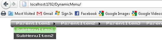 Menu Table Structure in Database