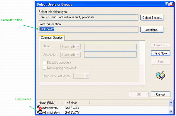 IdsObjectPicker Dialog Box