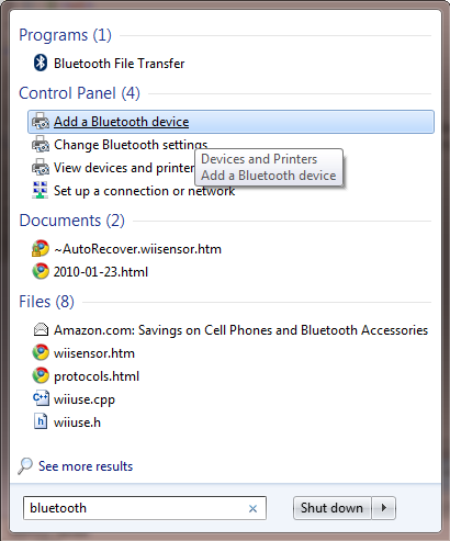 Add a bluetooth device